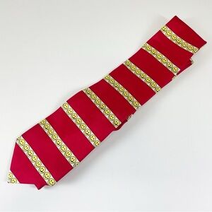 Joe Boxer Mens Tie Necktie Red Smiley Face Happy Line Up Silk USA